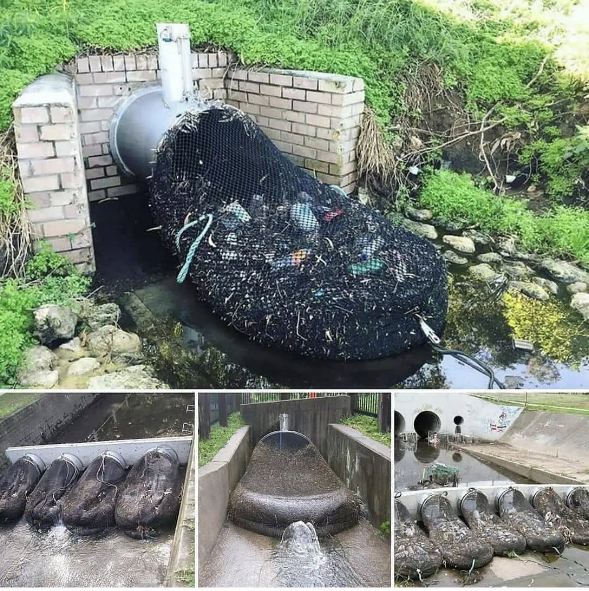 HowThingsWork_'s tweet photo. Australian city uses drainage nets to stop waste from polluting waterways. https://t.co/ngFQJiWQZo