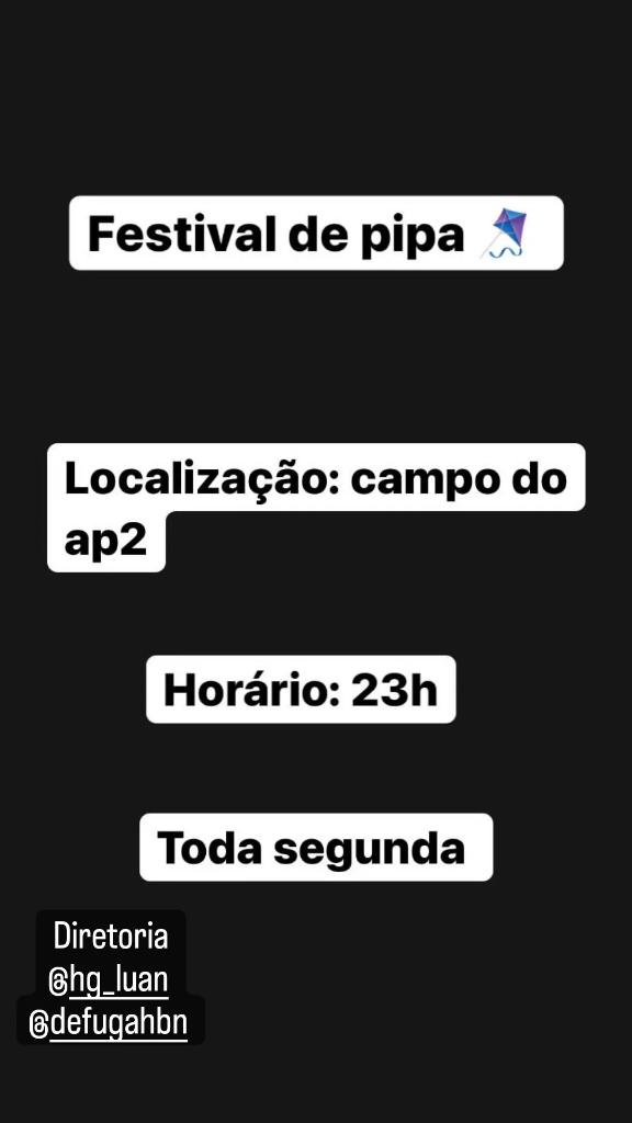 Ap2Festival's tweet photo. Hoje tem nosso festival!!! 🪁 https://t.co/yWgjbCVhlB