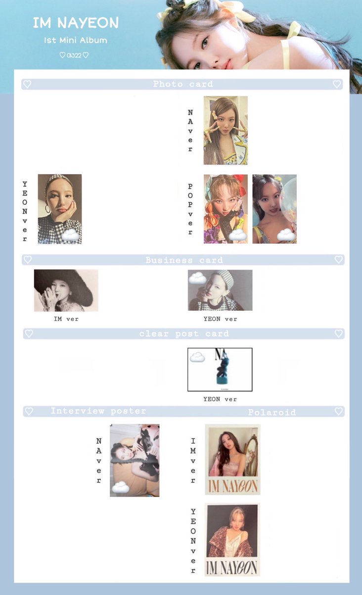 ___xxx0004's tweet photo. IM NAYEON 交換 

【譲】画像1、2枚目
【求】画像3、4枚目 ☁️優先

複数交換、匿名配送優先
リプ、DMまでお願い致します。

#TWICE交換 #TWICEトレカ交換 #ナヨン https://t.co/mlWPO7Hgwx