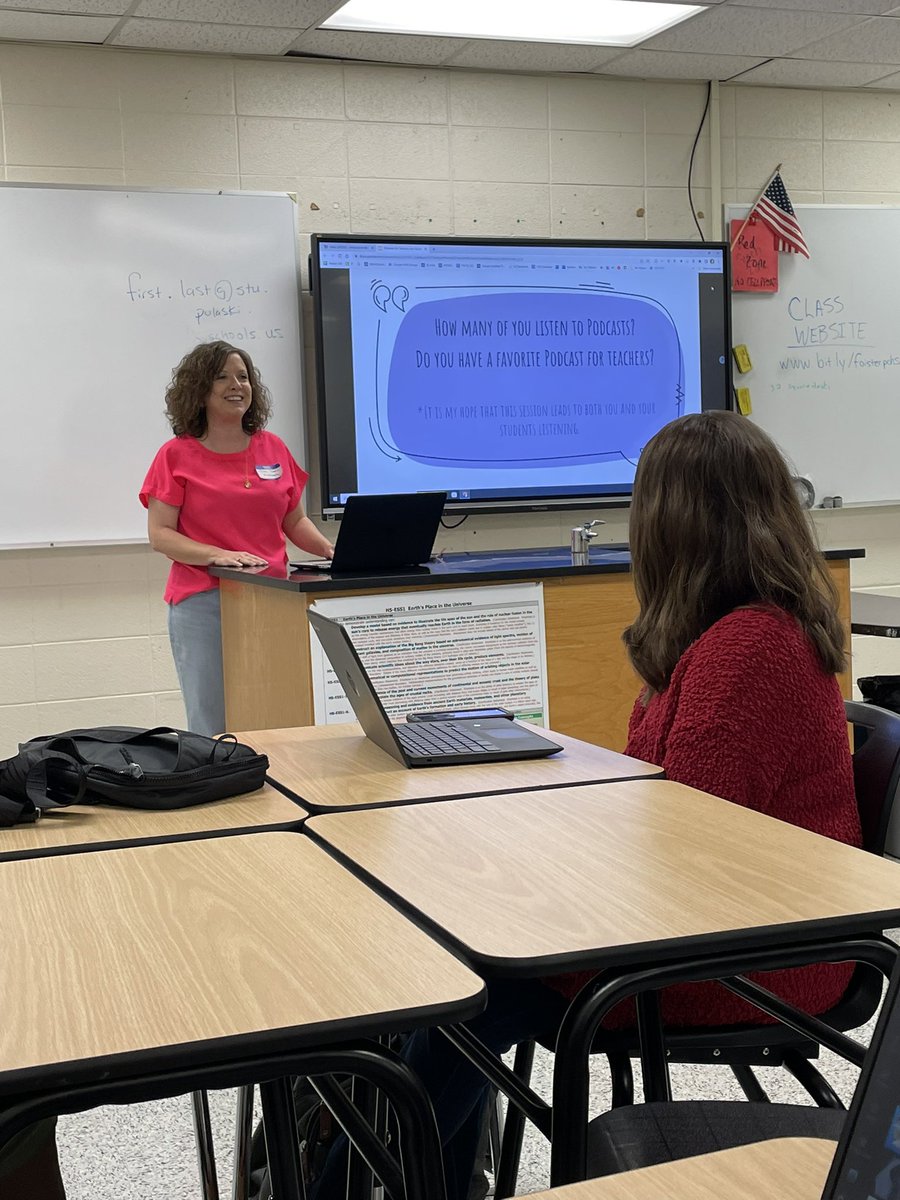 @MrsDoolin doing a fantastic job on the impact of podcasts in the classroom for students and teachers! #TMKY22 @CorbinInstruct @KentuckyDLC #RedHoundNation @CorbinDLT