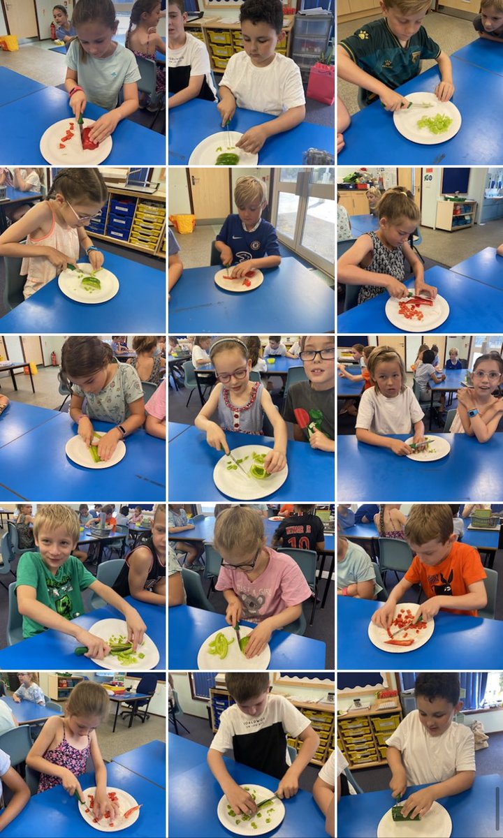 Year 3 enjoyed cutting vegetables for their couscous today🥒