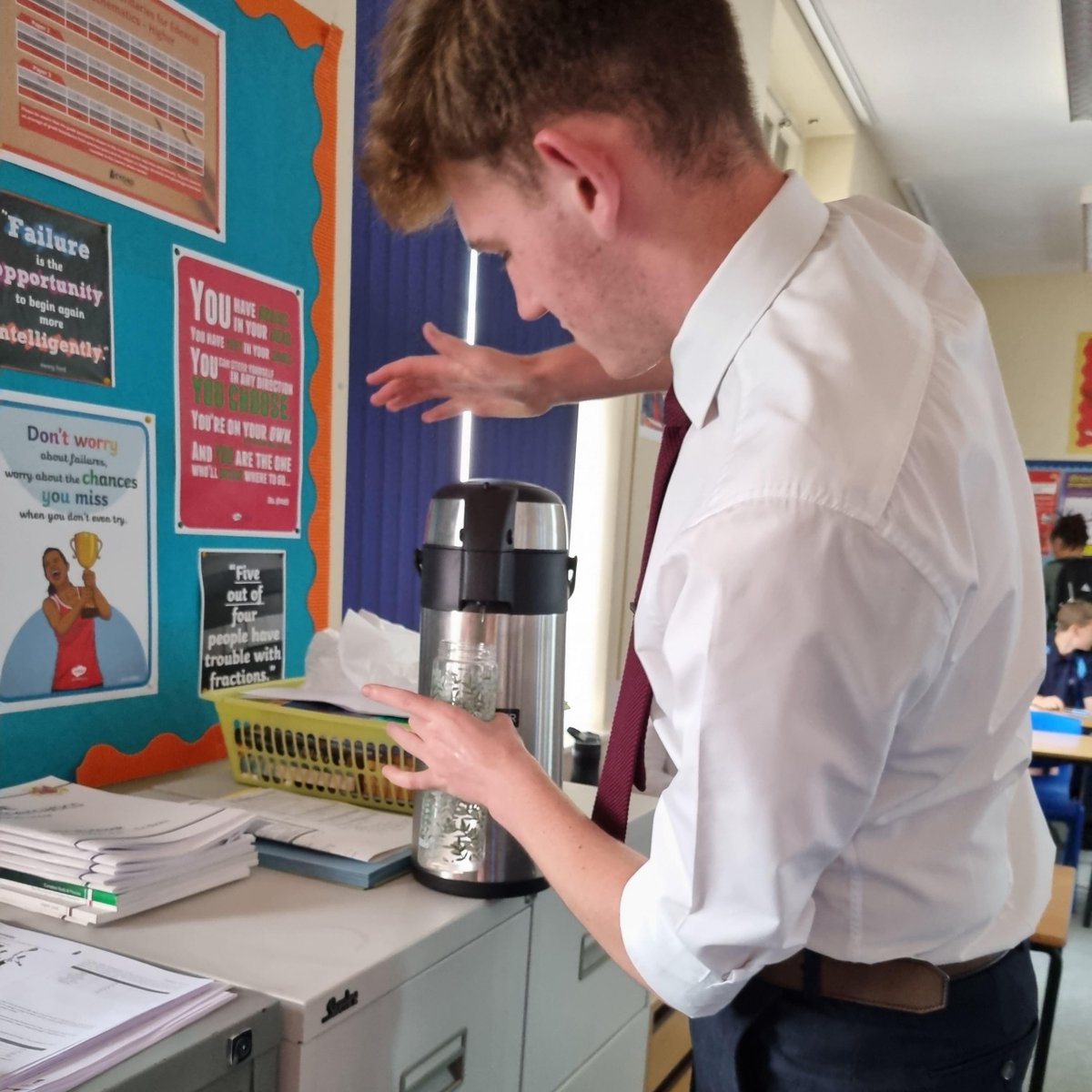 <a href="/codsallsixth/">Codsall Sixth Form</a> students did a fantastic job today ensuring all students had their water bottles refilled with water or giving out drinks to those students without bottles! 🙌