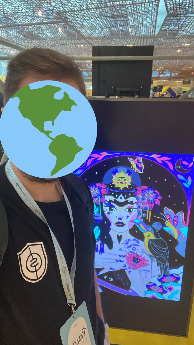 pablo_361's tweet photo. Really proud of what we have achieved and for what’s next, happy to see some of our beloved holders on the @Shirtum ecosystem. 

Thanks for your messages of support on this though times, we really appreciate! #ETHBCN 

(Sorry for my face, it was 9:00 AM and I was so tired 🙈😂) https://t.co/gvVHVU67QV