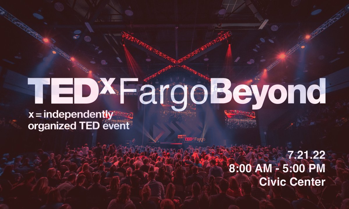 TEDxFargo is BACK. Celebrate the 
<a href="/FargoMoorhead/">Fargo-Moorhead</a> community with us on July 21st!

Get your tickets here → bit.ly/38EIQVP ❌