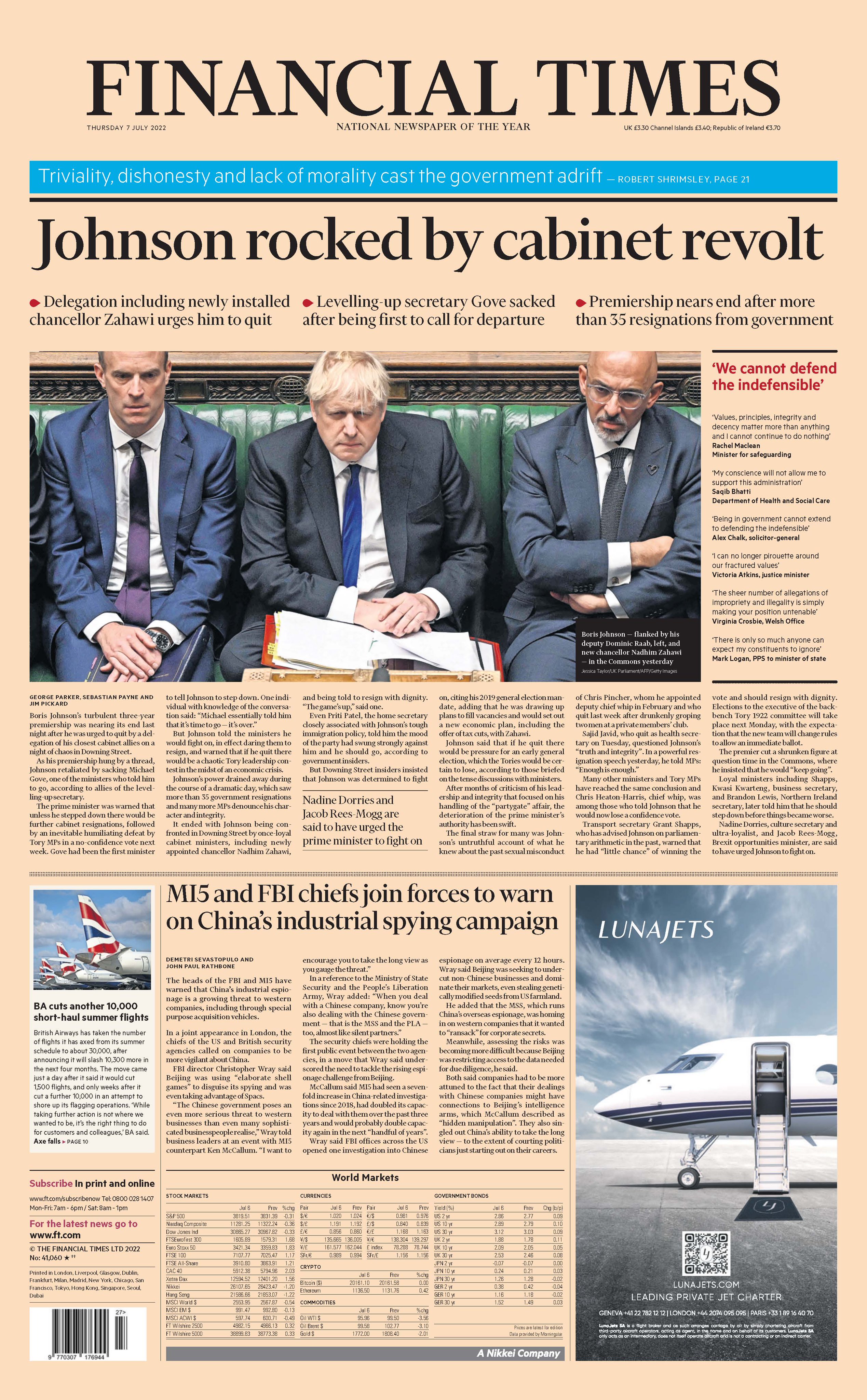 Financial Times on Twitter "Just published front page of the