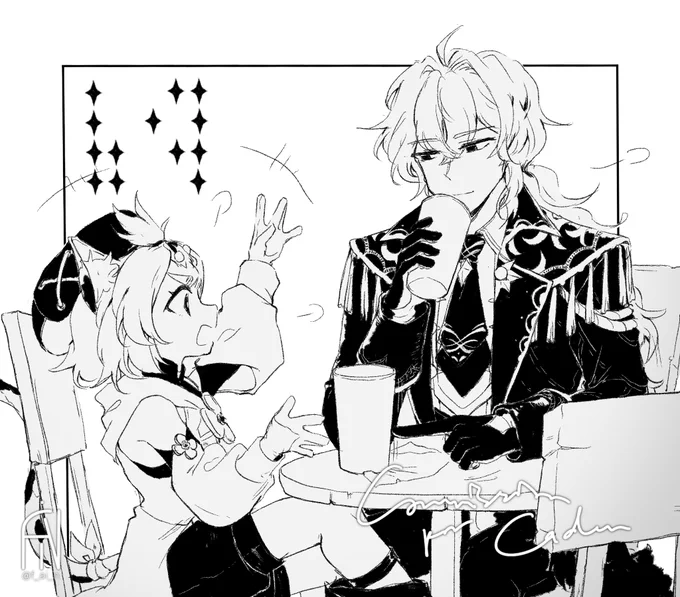 Last one! Commission for Caden! They asked for Diona and Diluc <3 