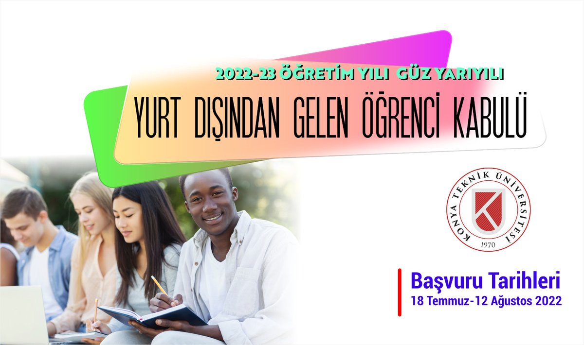 2022-23 Güz döneminde KTÜN Lisansüstü Eğitim Enstitüsüne

*Tezli YL ve Doktora, 
*Tezsiz YL, 
*Kamu-Üniversite-Sanayi İşbirliği,
*Yurtdışından Gelen Öğrenci Kabulü
ile lisansüstü öğrenci alımı yapılacaktır.
Ayrıntılı bilgi aşağıdaki linkten sağlanabilir.

ktun.edu.tr/tr/Birim/Duyur…