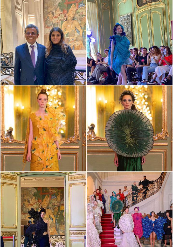 Hosted Indian designer @vaishalivs 
during #ParisHauteCouture 
 
Taking traditional Indian handloom from villages to the biggest fashion stage. 
That reflects her own journey from Vidisha in MP to the global stage.

No scale too high for Indian youth!