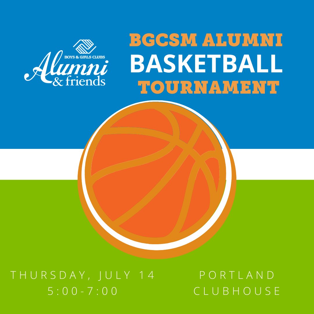 BGCSM is hosting an Alumni Basketball Tournament! Enjoy a night back at the Club with games, food, and a chance to reconnect. Register to watch or play here: bit.ly/3NzHASx