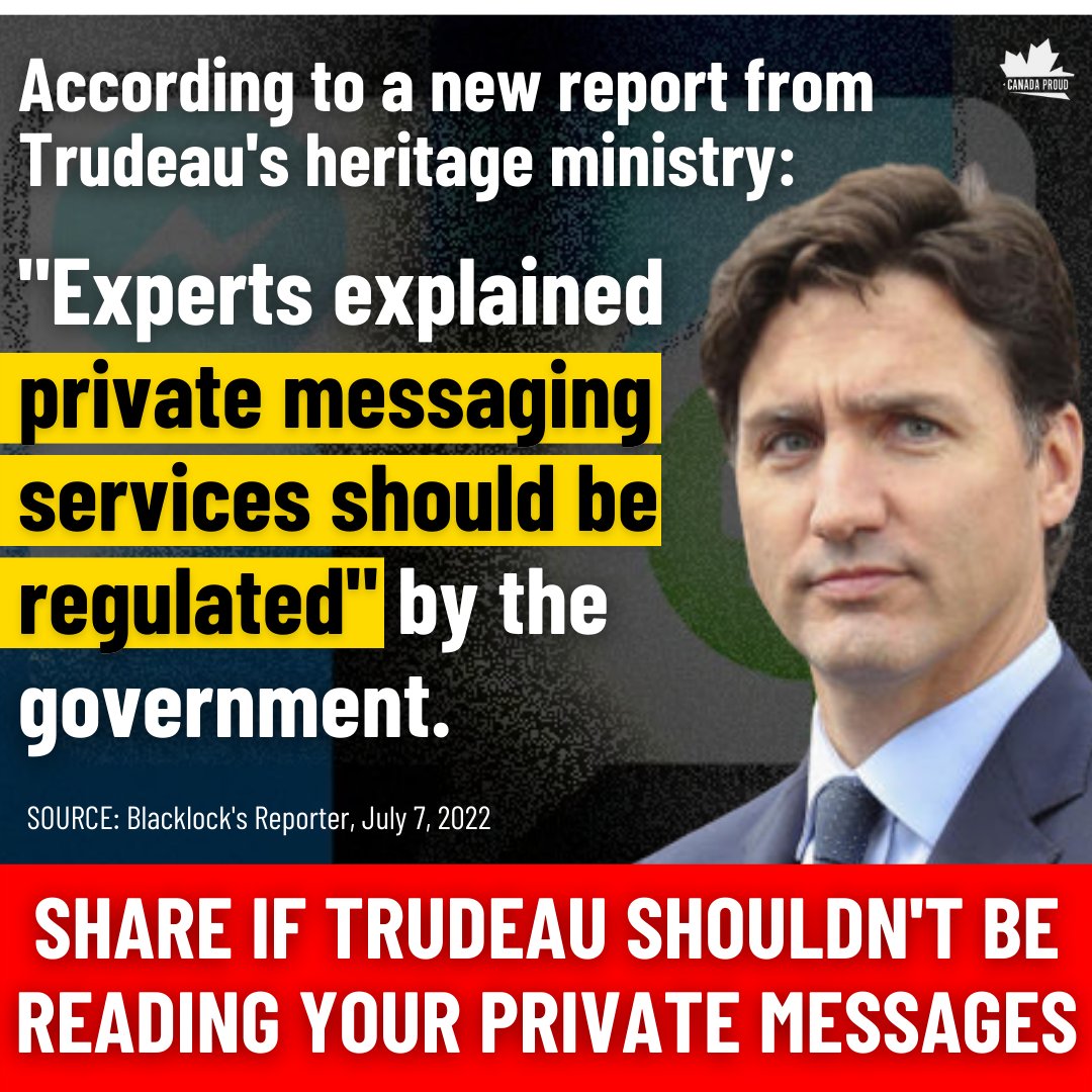 WeAreCanProud's tweet image. Your private messages should be private, but Trudeau apparently thinks they're his business.