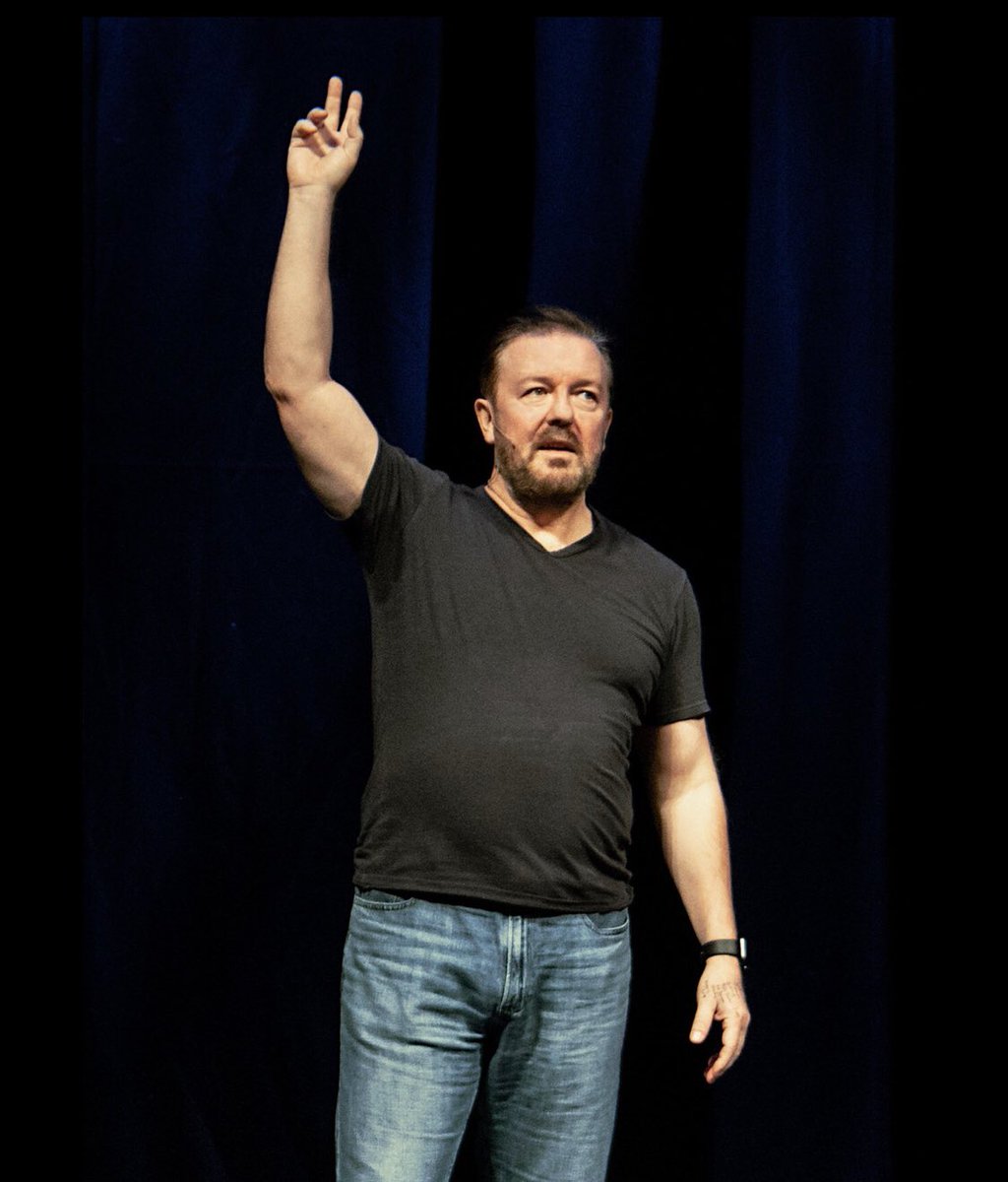 rickygervais's tweet photo. Hands up if you think I should do some more #Armageddon new material nights in July &amp; August. https://t.co/qIo5BtfJWi