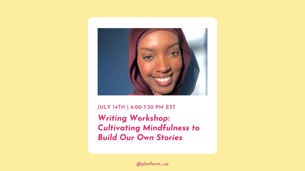 ✅ Mindfulness 
✅ Writing
✅ Community for Black Muslimahs! 
Join us on July 14th for a writing workshop with Ange Bitwayiki! 
Sign up >> bit.ly/3n8wp8w