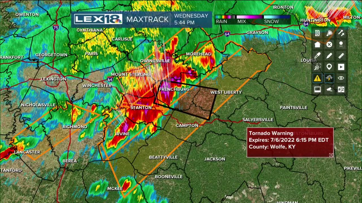 LEX18News's tweet image. A TORNADO WARNING is in effect for Menifee, Wolfe, Powell, and Morgan Counties until 6:15 p.m.

If you live in any of those counties, seek shelter immediately.