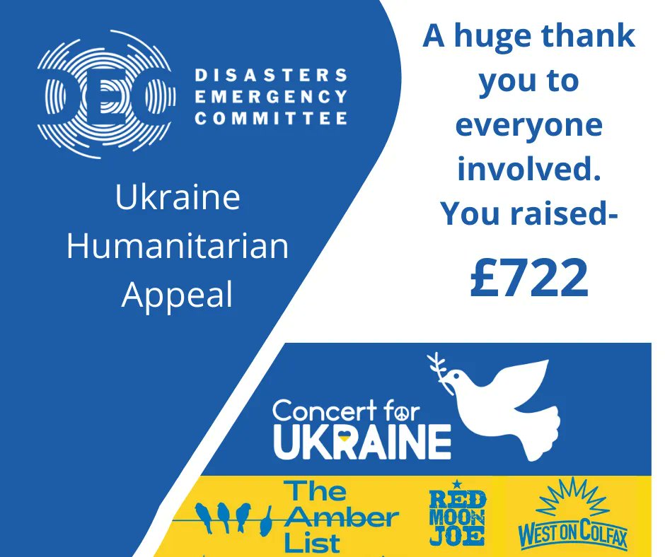 Massive thank you to <a href="/newcontinental/">Роксолана Рябченко📪🤾</a>  @WestOnColfax <a href="/redmoonjoe/">red moon joe</a> for donating your time and support to this great cause.
And of course, a huge thank you to everyone that came to the gig last Saturday, ticket and merchandise sales came to  £722 x