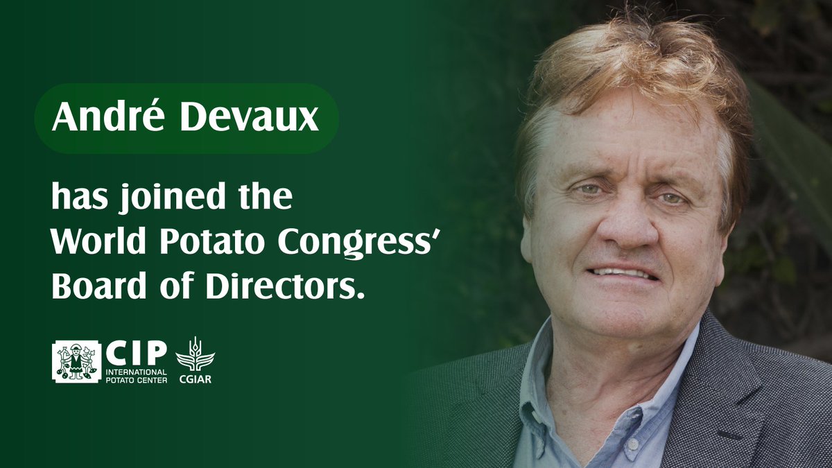 International Potato Center (@cipotato) on Twitter photo Mr. André Devaux will ensure that potato 🥔 production in Latin American and elsewhere reach optimal levels for nutrition and food security in his new role on the <a href="/wpcongress/">World Potato Congress</a>’ Board of Directors.
Discover more:
👉🏽 bit.ly/News-WPCDirect… Mr. André Devaux will ensure that potato 🥔 production in Latin American and elsewhere reach optimal levels for nutrition and food security in his new role on the <a href="/wpcongress/">World Potato Congress</a>’ Board of Directors.
Discover more:
👉🏽 bit.ly/News-WPCDirect…