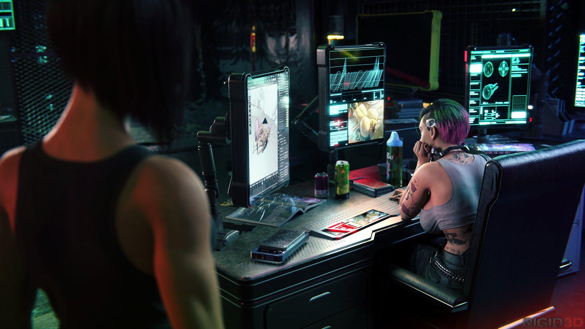 טוויטר \ Rigid3D בטוויטר: "V surprises Judy while she’s editing a brai...
