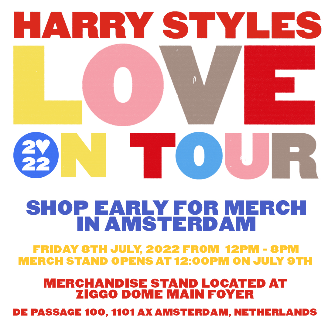 Love On Tour. Shop Merch Early.
Friday, 8th July and Saturday, 9th July at Ziggo Dome.