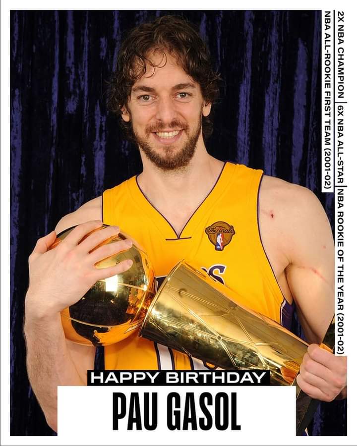 Join us in wishing a Happy 42nd Birthday to 6x and 2x NBA champion, Pau Gasol! 