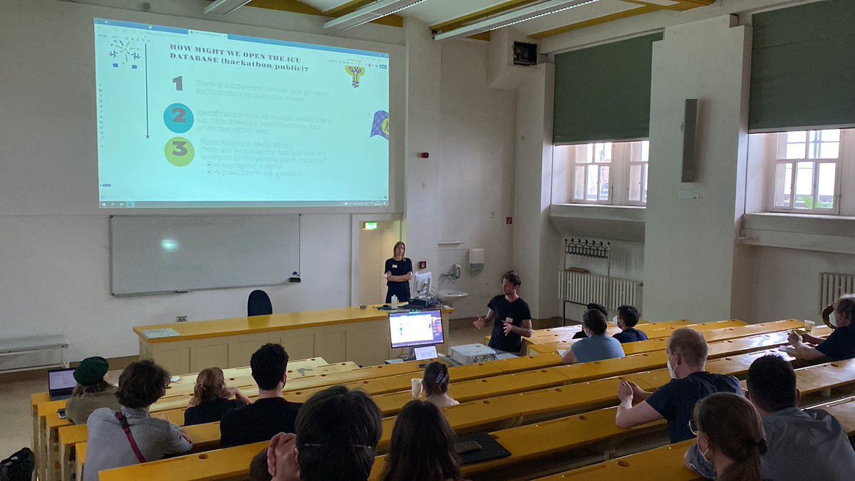 #prehackathon2022 #patientmonitoring cluster 4 on preparing an ICU alarm database for a hackathon: prevention of identification is key, aggregation of data and inclusion of stakeholders matters as well as how it is processed before and during the event.