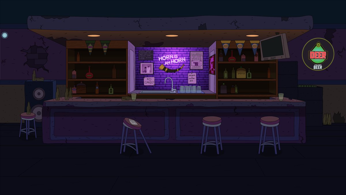PBandthe's tweet photo. Inside Papa Bois' bar aka the "Bois Den". The place definitely needs some renovations. Ep1 is about 1/3 complete.

#pbandthebuck  #animation #rumshop #barandlounge #trinidad #papabois #buck #folklore #backgroundart https://t.co/BCF3E6KZku