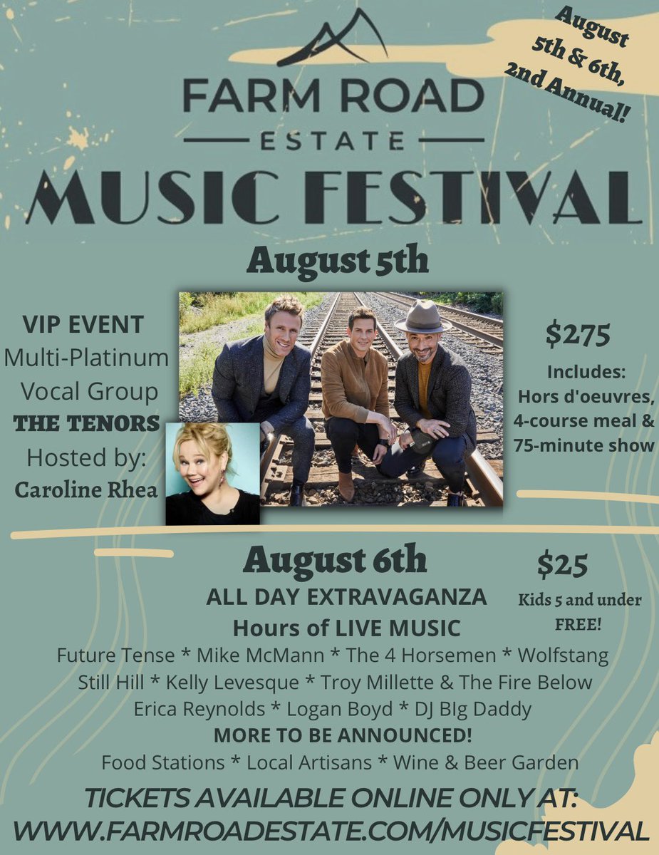 The 2nd Annual Farm Road Estate Music Festival is 1 month away! The countdown is on! 

Who’s coming??? 

farmroadestate.com/musicfestival