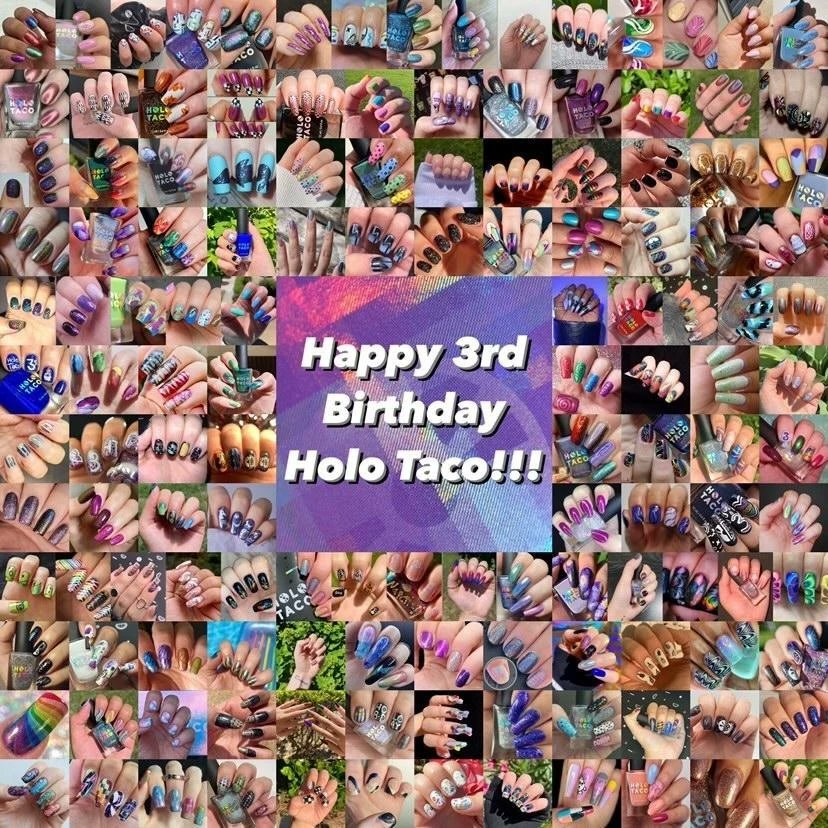melonnailart's tweet photo. Happy 3rd anniversary to my fav brand! @holotaco @nailogical🥳 To celebrate it, I decided to use all polishes from the 1st & 2nd anniversary since the 3rd one isn't out yet👀 This mani is part of the #3yearsofholotaco collab on IG (check it out!)
#holotaco #holotaco3rdanniversary https://t.co/xM7P9aITVm