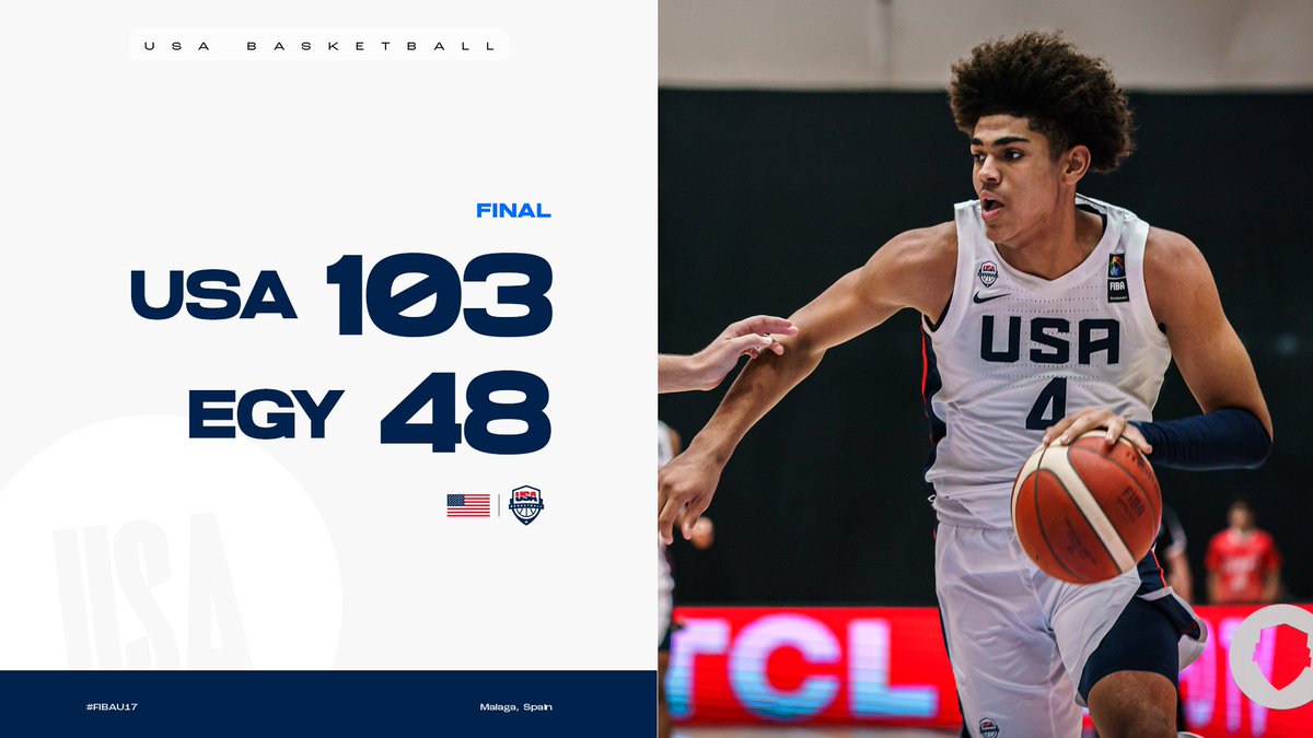 Quarterfinals up next 🙌 @thekarterknox 18 pts, 9 reb @22_captainjack 14 pts, 7 reb @kpeat10 13 pts, 7 reb 🇺🇸 #USABMU17