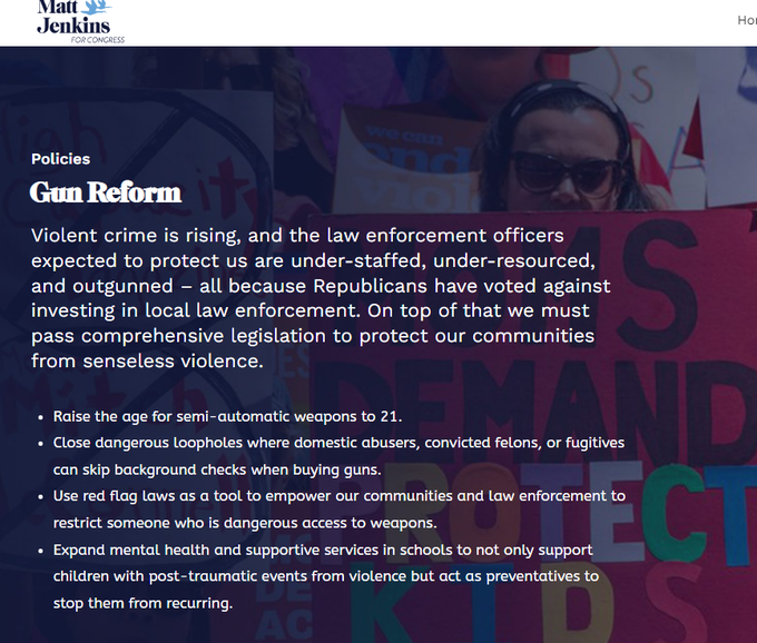Joanhussey1's tweet photo. It's the Guns.
It's the GOP who remain silent.
Only one candidate running in #NJCD4 will speak out against this.
🗳️Elect Matt Jenkins for New Jersey Congress #NJ04
@MattJenkinsNJ
Jenkins' and incumbent's websites below. Click on ALT for web address
#DemCast #DemVoice1 https://t.co/7FySalRdUM