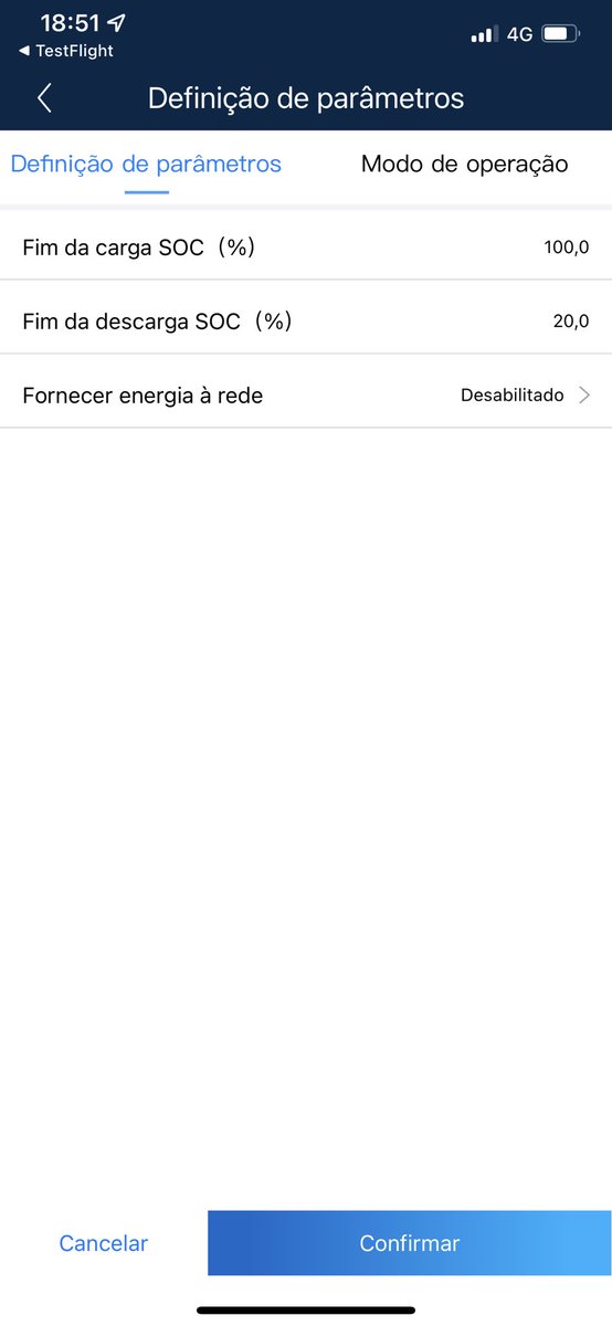 Morcegolas's tweet photo. @huawei_power Alright, now we can set parameters for the battery 🔋 and the inverter in the app 👏🏼 https://t.co/u9hI15urMG