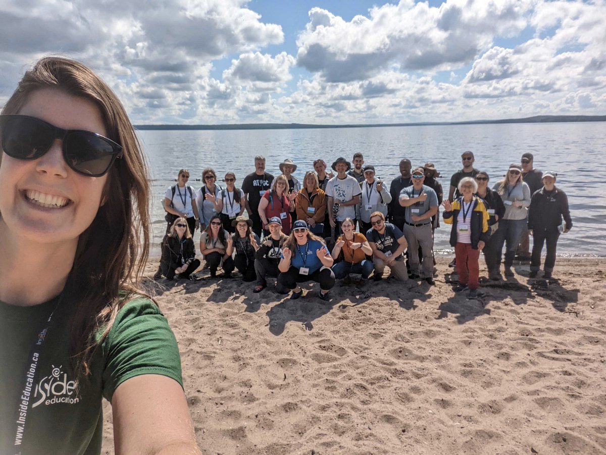 insideeducation's tweet photo. Such a great morning spent beach-side at Sir Winston Churchill Park, with great insights from @Albertaparks @Albertatrappers and @AWC_WPAC. Reluctantly saying goodbye to Lac La Biche, but excited for the afternoon as we're on the Road (Trip) again to @cenovus! #InsidePD https://t.co/3EhJBY382C