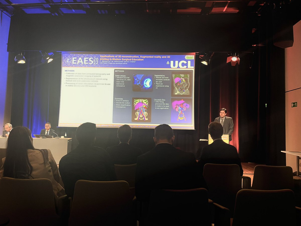 FedeEspinolaS's tweet photo. Very honored to have shared my work on applications of advanced 3D imaging methods in surgery at the EAES International Congress of Endoscopic Surgery #EAES #krakow #UCL @EAES_eu @ManishChandSurg @MFayezz @UCLDivofSurgery @uclmedsci @WEISS_UCL https://t.co/NLgUPPZUos
