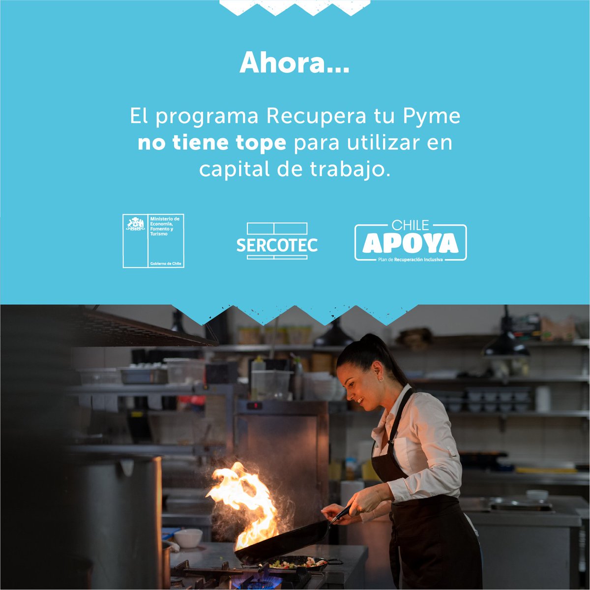 Sercotec_Chile's tweet photo. ¡Atención! Se extendió el proceso de postulación a #RecuperatuPyme hasta el 19 de julio a las 15:00 horas.
 
📌Además, se ha modificado el ítem de “Capital de trabajo”. Lee y revisa muy bien las bases. Encuentra todos los detalles de esta convocatoria en https://t.co/SF3yhoANm2 https://t.co/a4tKcQLxpr