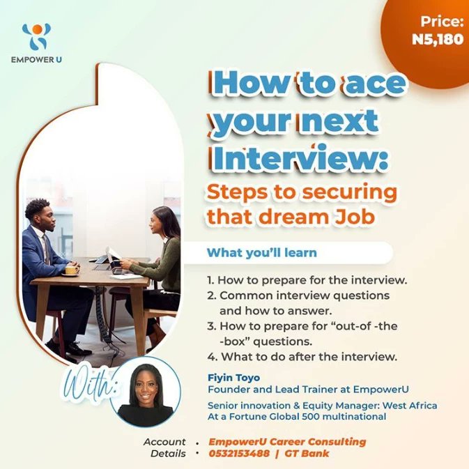 Empoweru_ng's tweet photo. Landed a role at the world’s largest privately owned security services conglomerate! Did you hear that?!

You know we are your go-to bestie when it comes to killing the job search game! 

Getting ready for an interview and not sure how to sail through? 
Swipe to see details! https://t.co/pLUlKP9CNq
