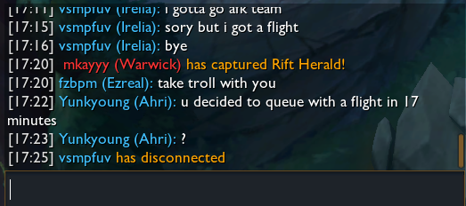 Livey_'s tweet photo. my top laner queued up with 17minutes to spare for his flight? https://t.co/IYOqAt9e9F