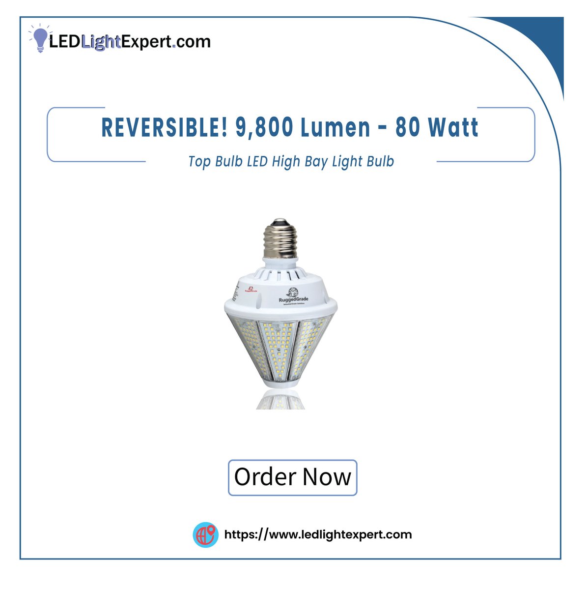 LEDLightExpert1's tweet photo. REVERSIBLE! 9,800 Lumen - 80 Watt - Post Top Bulb LED High Bay Light Bulb -3000K Warm White - Includes Interchangeable E39 and E26 Base
Buy Now:
🌎 https://t.co/m720vqLid6
Explore Our Lights 👇
🌎 https://t.co/UB4n3my7jr
#ledlight #led #light #LEDLightBulbs #LEDHighBayLights https://t.co/THfWlTuBS9