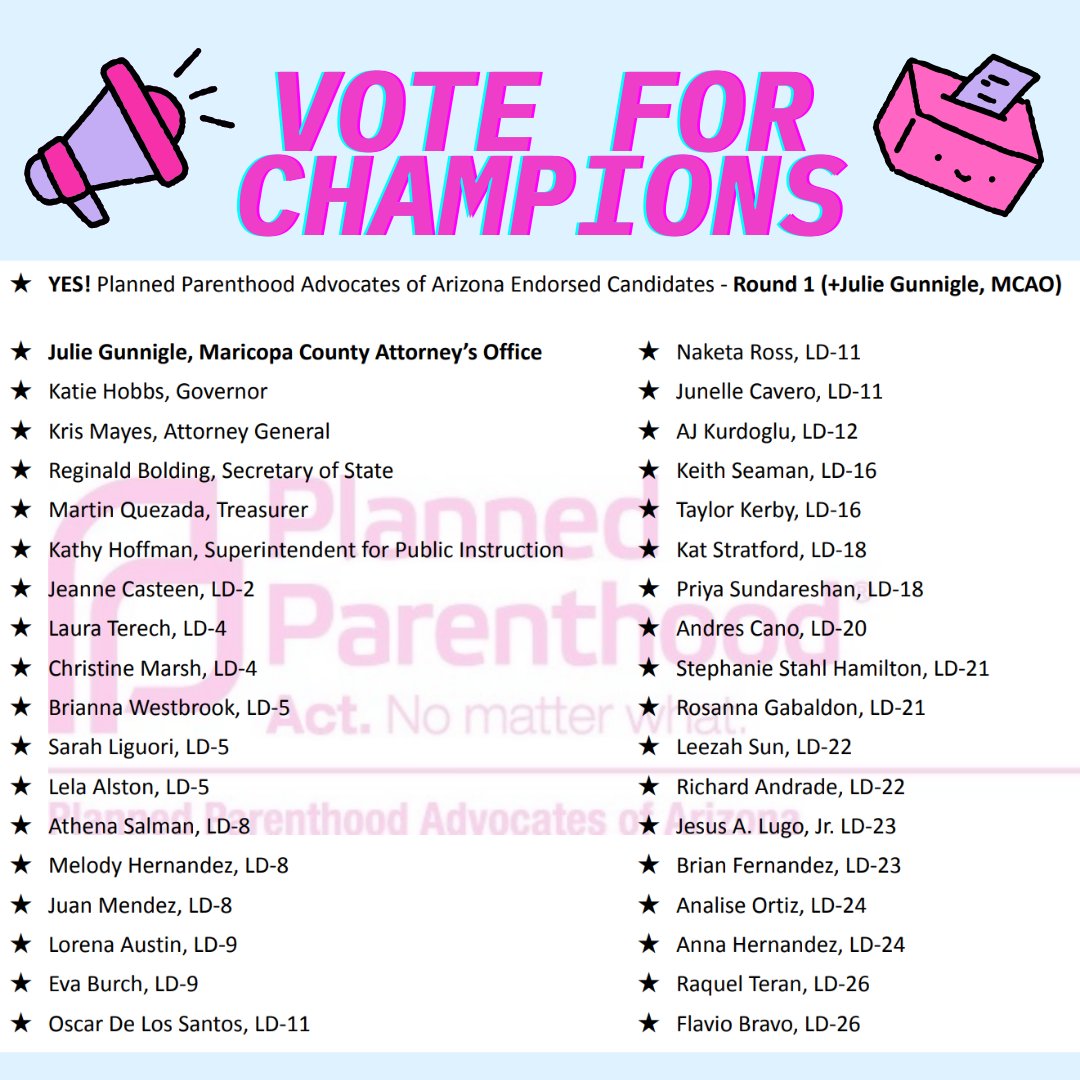 ppazaction's tweet photo. 🚨 🌵AZ Voters! Primary ballots are in the mail! Check your mailbox and then check out our endorsed candidates! 🌵🚨https://t.co/dlx3Yyu1s7 https://t.co/fYvPAPs6SZ