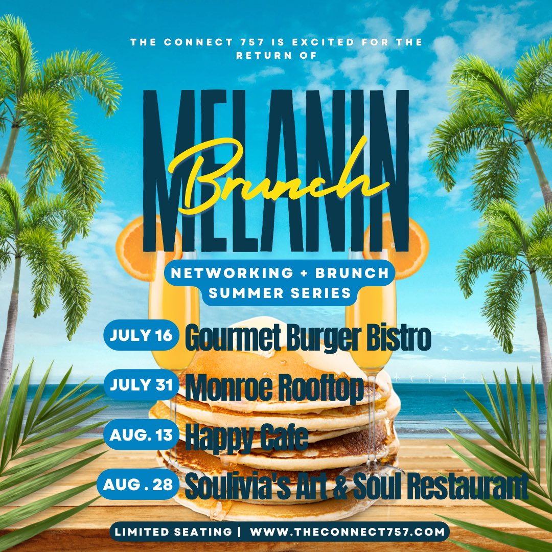 theconnect757's tweet photo. ☀️ Summer in the 757 is here! Join us this month! We have events starting this weekend! Registration required.
https://t.co/4UoCjQIYbA https://t.co/hx62pF5ZKt