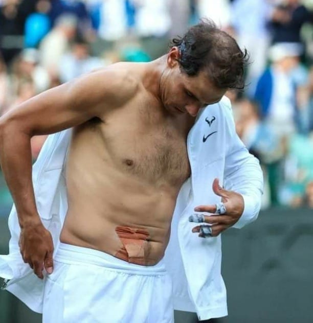 iamSabyasachiB's tweet photo. Word "Giving Up" is not in Rafa's dictionary!!! A complete and utter champion and a warrior. What a fighting spirit in spite of the injury!!👏 This is what resilient and perseverance looks like! #Wimbledon2022 #Nadal https://t.co/P6gNTNhDzQ