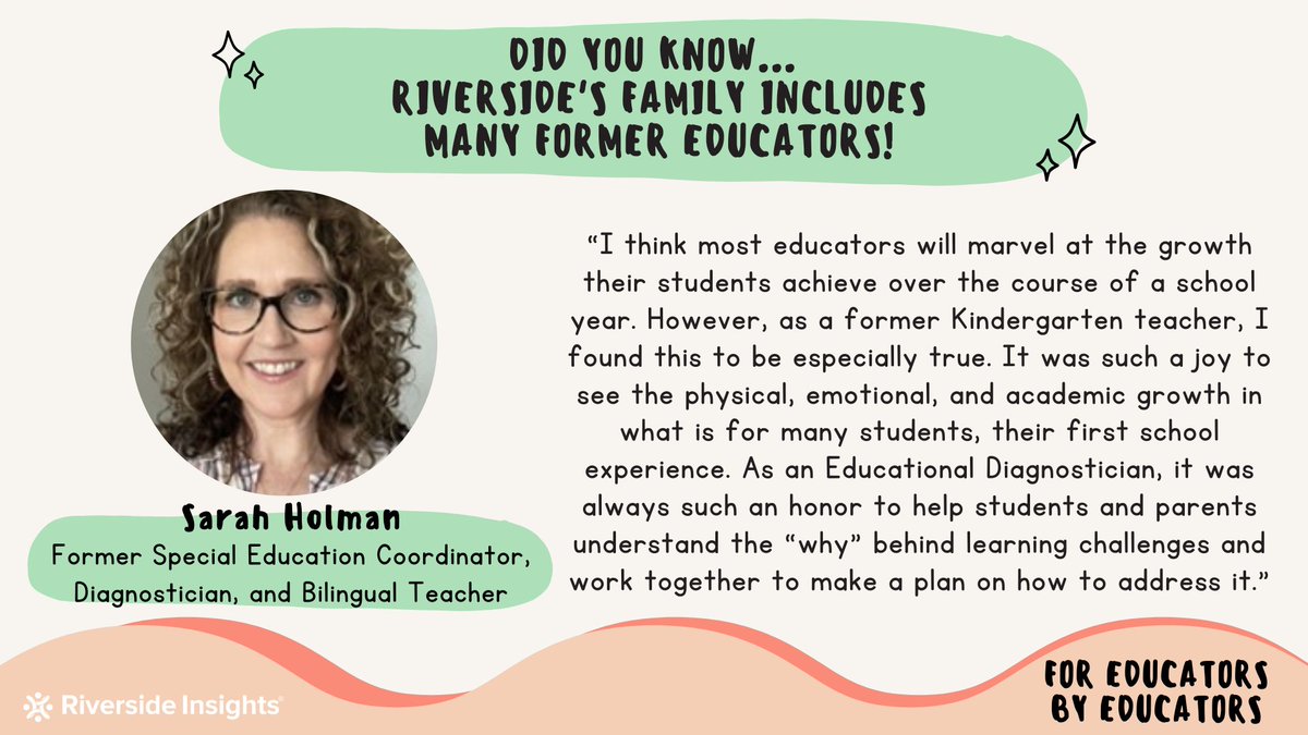 1BillionLives's tweet image. The Riverside family is full of #formereducators just like you! To hear from #educators like Ashli, check out our “For Educators by Educators” webinar series here: riversideinsights.info/3ugiAc2

Share your favorite education story with the hashtag #foreducatorsbyeducators and tag us!