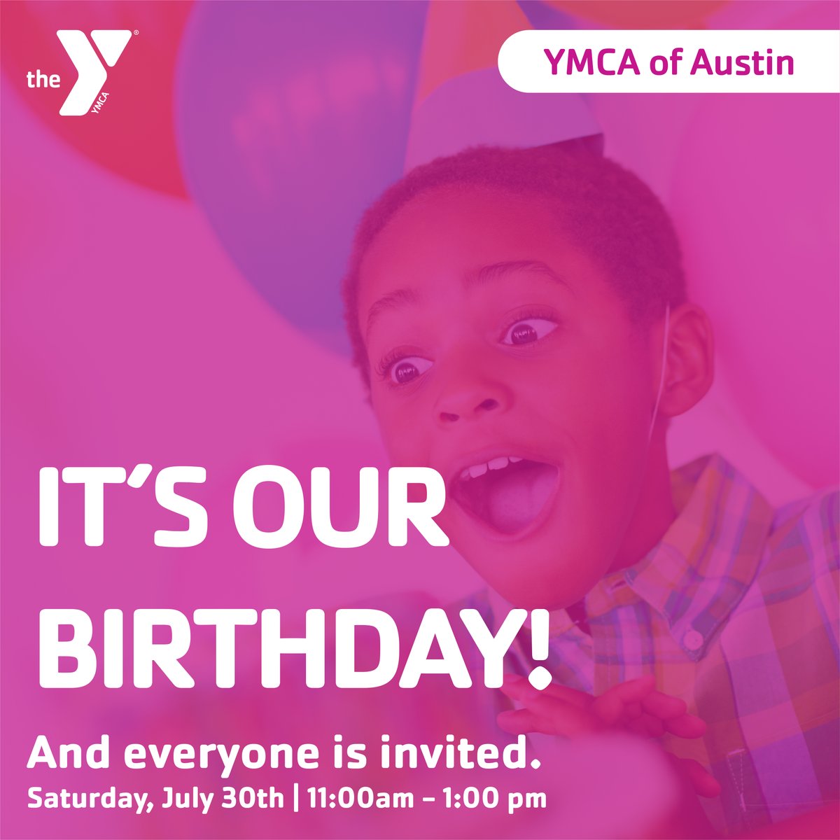 AustinYMCA's tweet image. Come help us celebrate Hays’ 15th birthday on 7/30 11 AM - 1 PM at Hays YMCA! We’ll have FREE food, music, games, outdoor pool, and birthday cake. Everyone is invited! Register for FREE here: bit.ly/3waVRjf  

#SummerFuntastic #FreeSummerFun #FamilyFun #SummerFun