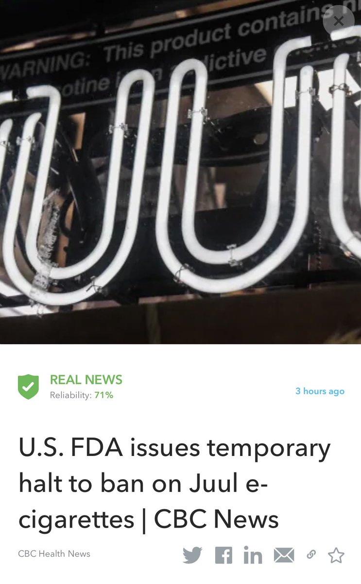 Oigetit_Health's tweet photo. The FDA issues a temporary halt on the juul e-cigarette ban as the health agency further reviews marketing application
https://t.co/2KwO8EAeyB
This article was fact checked at https://t.co/HyJ8r0cMvn #juul #vapes #juulban #realnews #ecigarette https://t.co/zkyniYf36X
