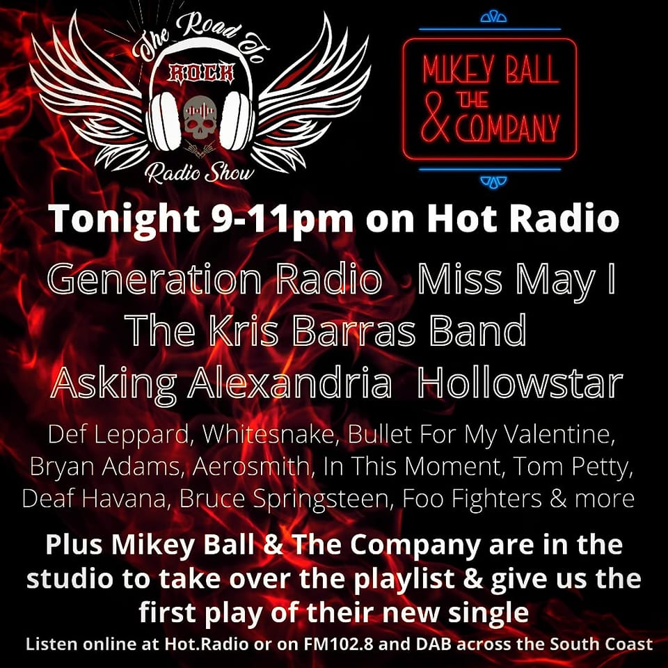 Check out <a href="/TheRoadToRock/">The Road To Rock</a> Show #TONIGHT!!! Only on <a href="/WeAreHotRadio/">Hot Radio</a> Where #MikeyBallandTheCompany are #Guests. #TAKEOVER the #Show and #First #Ever #Play of their #NewSingle, along with #interview with Elysa. Maybe be a #Special #Surprise
