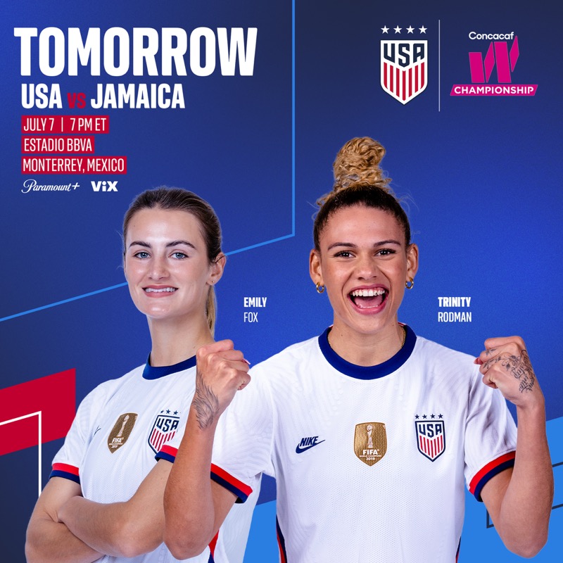 USWNT's tweet photo. We're back at it tomorrow! 🇺🇸