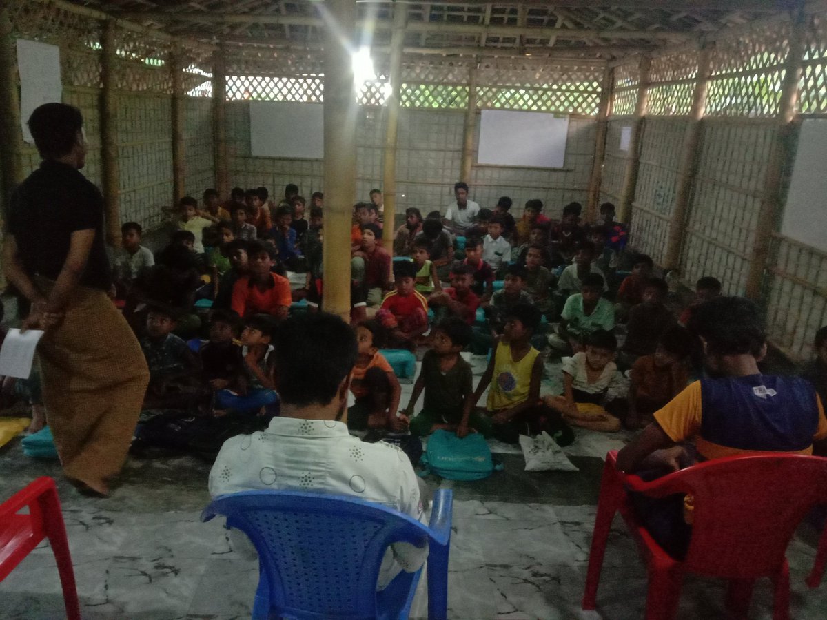 DRFS_Official's tweet photo. Our teachers are admonishing the students in our school. These are #DRFS school teachers and students.
#Rohingya
#RefugeeChildren
#Education
@SavetheChildren
@UNICEFEducation https://t.co/v9wFPvfTwT