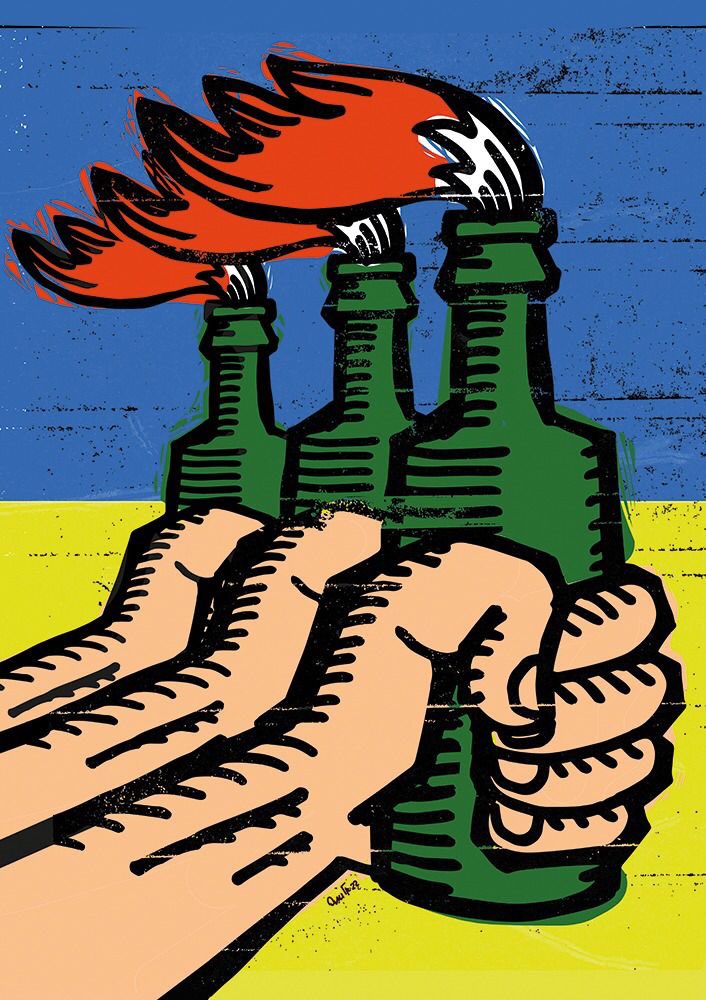 Ukraine's tweet image. Ukrainian war posters have become an outstanding art phenomena, a response of Ukrainian artists to Russian invasion. Sunseed ART project popularizes war posters and sells them online to support authors and the Ukrainian army.

website: sunseed-art.com
ig: sunseed_gallery