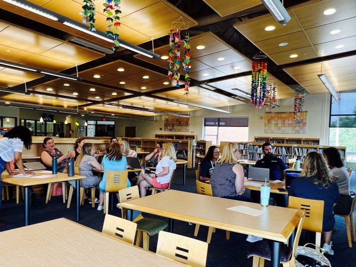 MrsKeister's tweet photo. And it begins! Our Spartan Academy teachers and staff hard at work preparing for the 2022 Summer Spartan Academies! https://t.co/ffsG1XcxoQ