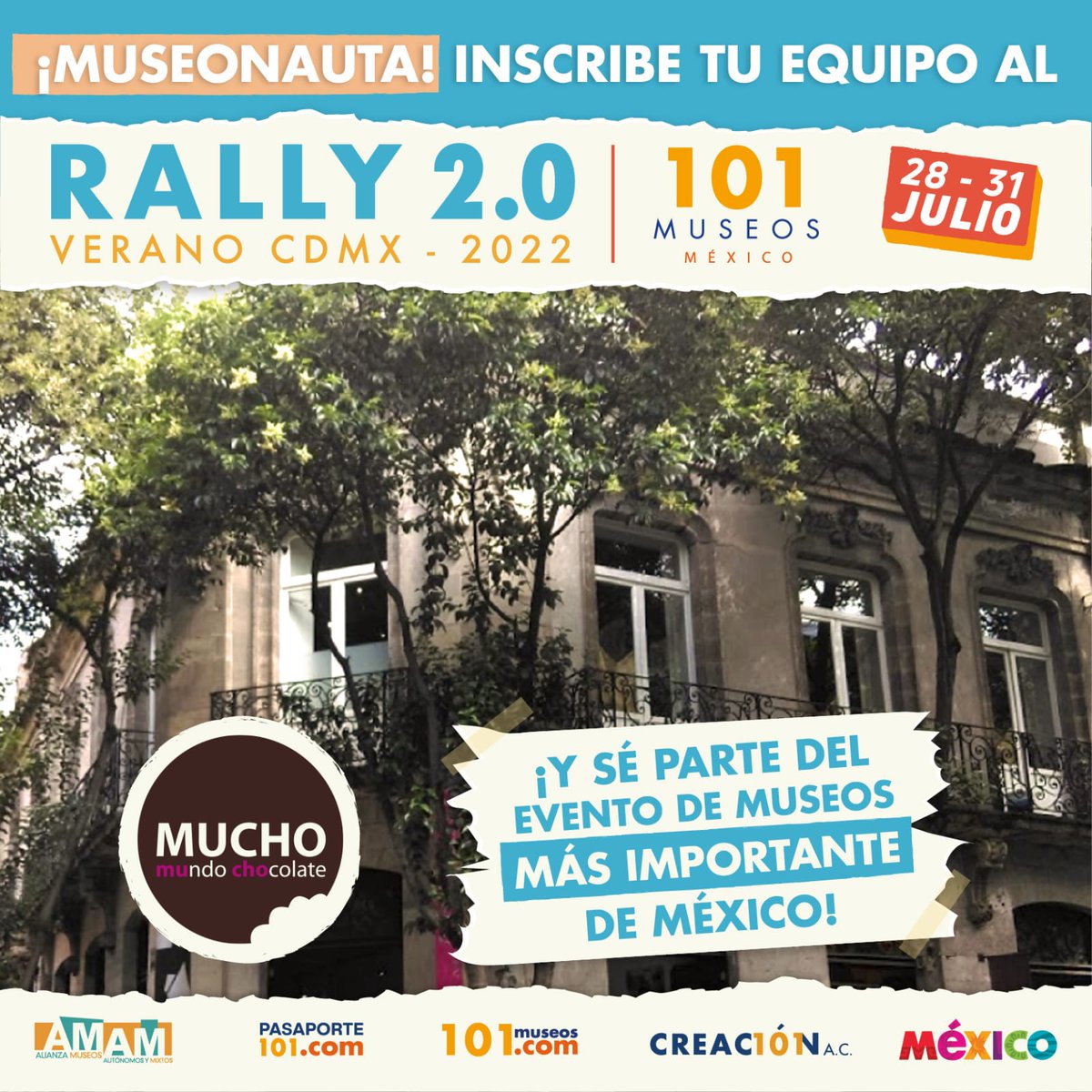 ChocolateMUCHO's tweet photo. Tenemos para ti el mejor plan para estas vacaciones de verano. ☀️🕶️

¡El Rally 2.0 Verano CDMX 2022 !

Inscríbete y participa con tus amigos y familia para ganar increíbles premios.

🔗 https://t.co/J6bMPl8J3R

#Rally101 #MuseosAMAM #VisitaLosMuseos https://t.co/gqMlyQxkHp