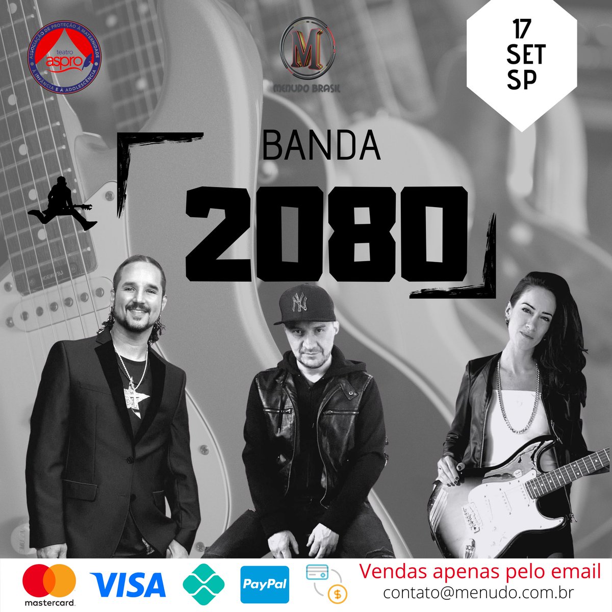 RalphyRodriguez's tweet photo. 2080 VEINTE/OCHENTA En Concierto el 17 de Septiembre en São Paulo Brasil! Un sueño! Brasil, y países cercanos… Nos vemos allá! @2080band @pepedamian @anyriwer @2080band_fans #2080enSaoPaulo https://t.co/KH6ZimZb9c