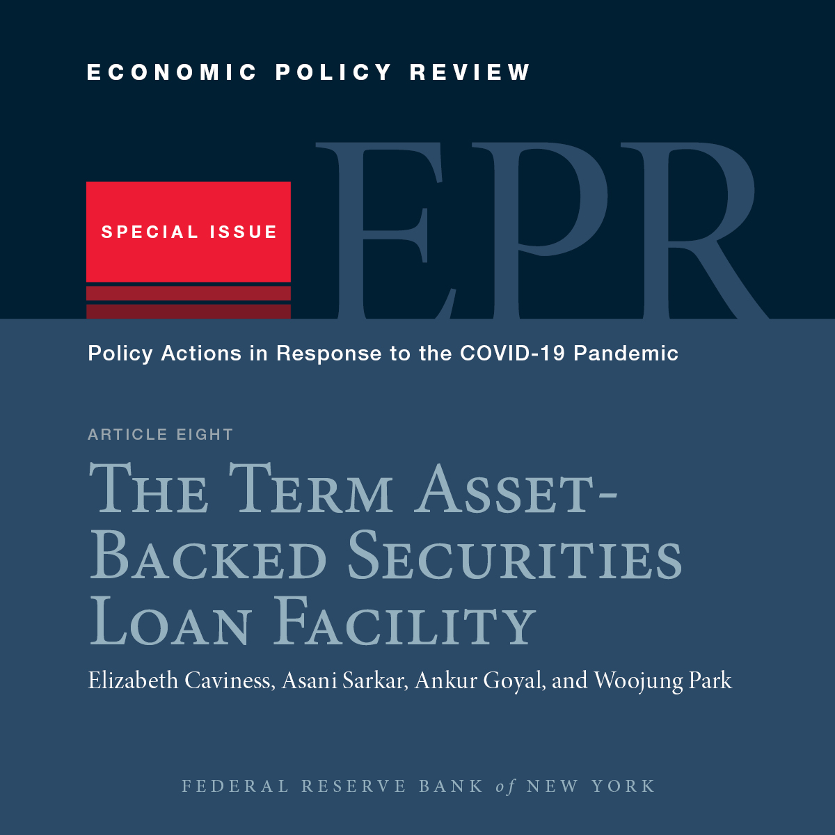 NYFedResearch's tweet photo. Sarkar et al. review the implementation, utilization, and impact of the #TALF, a financial-crisis-era tool resurrected by the Fed to support asset-backed securitization markets following the pandemic.#EPR
This article: https://t.co/OVUPibtamG
Full issue: https://t.co/oxwSKSmfUG https://t.co/bRkvaEp3BL