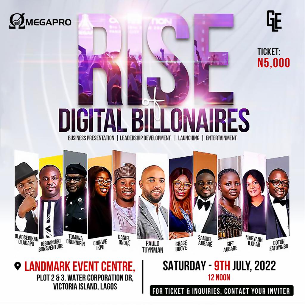 Ayoolasuccess77's tweet photo. Omegapro #Africa
Presents 
LAGOS #BUSINESS #SUMMIT
Featuring DIGITAL BILLIONAIRES with lots of music and entertainment 
Come and Learn how over 2 million customers across 130 countries are earning in dollars daily without lifting a finger to do anything from the financial market https://t.co/JaXPGAVdL7